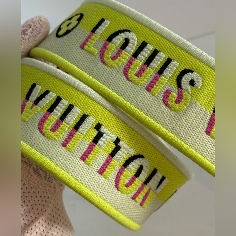 Louis Vuitton Jacquard Speedy Bandoulière 20 Shoulder Strap in Yellow ~ LIKE NEW - Picture 4 of 12